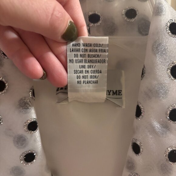 Another Thyme Women's Black/White Polka Dot Glitter Top Jacket Size: 8 Holiday - Picture 7 of 7